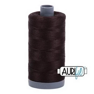 Aurifil Cotton Mako Thread 28wt 820yd 6ct VERY DARK BARK Photo