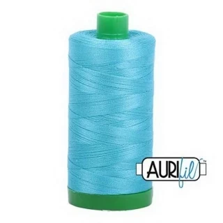 Aurifil Cotton Mako Thread 40wt 1000m 6ct BRIGHT TURQUOISE Photo