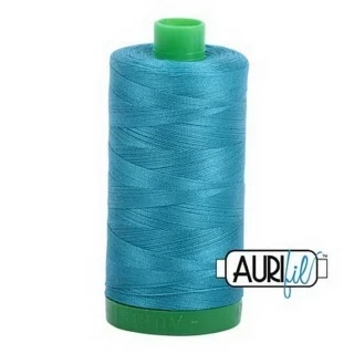 Aurifil Cotton Mako Thread 40wt 1000m 6ct MEDIUM TURQUOISE Photo