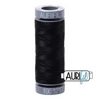 Aurifil Mako Cotton 28wt 110 yds BLACK Photo