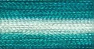 V69 - Floriani Variegated Embroidery Thread, Aquamarine Stripe, 1,100yd spool Photo