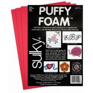 Sulky Puffy Foam 2mm Red 3 pack Photo