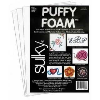 Sulky Puffy Foam 2mm White 3 pack Photo