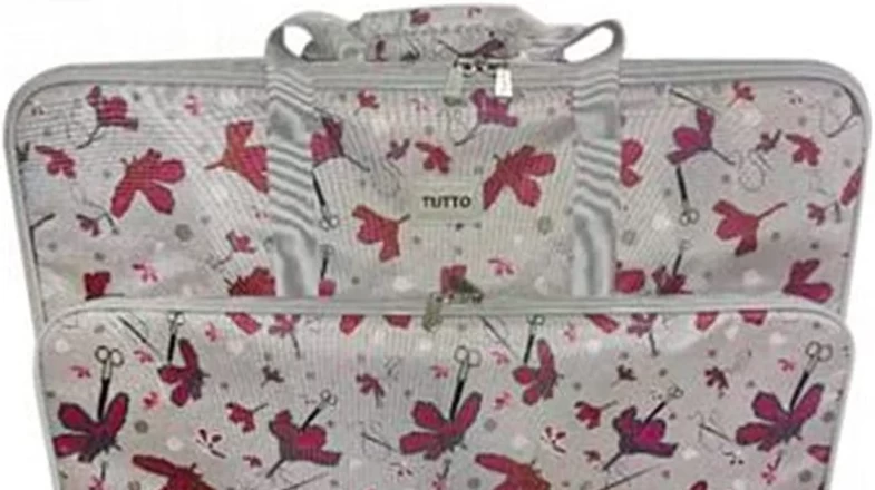 Tutto X-Large Embroidery Project Bag Daisies- Gray Banner Photo