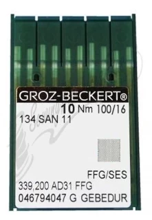 Groz Beckert 134 SAN 11 Long-Arm Needles for 18x8 and Tin Lizzie 100/16 10pk Photo