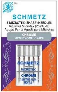 Schmetz 80/12 Chrome Microtex Needles-5 Pack Photo