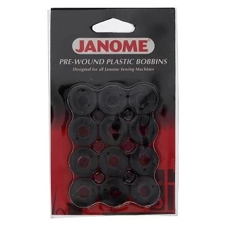 Janome Prewound Bobbins (12pk) Black Photo