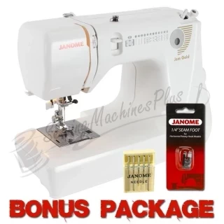 Janome Jem Gold 660 Portable Sewing & Quilting Machine & FREE BONUS Photo