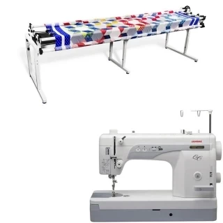 Janome 1600P-QC Sewing Machine w/ Grace 8ft Continuum II Quilting Frame Photo