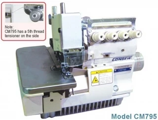 Consew CM795-2 Two Needle, 5 Thread Overlock with Assembled Table and Servo Motor Photo