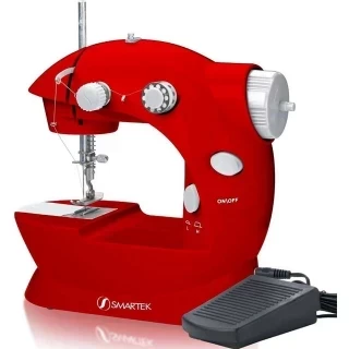 Red Mini Sewing Machine w/ Foot Pedal Photo