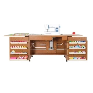 Arrow 98700 Bertha Sewing Cabinet for large machines - Oak Finish Photo