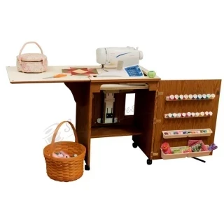 Arrow 98500 Sewnatra Compact Sewing Cabinet - Oak Finish Photo