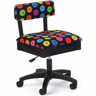 Arrow Height Adjustable Hydraulic Sewing Chair H8013 (Button Fabric) Photo