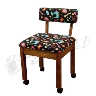 Arrow Sewing Chair Notions fabric on Oak 7000B Photo