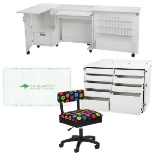 Kangaroo Sewing Furniture Dingo II and Wallaby II Bundle Cabinet Set (Ash White) Photo