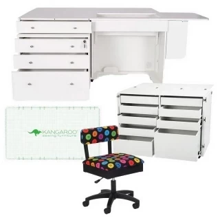 Kangaroo Sewing Furniture Dingo II, Kangaroo and Joey II Bundle Cabinet Set (Ash White) Photo