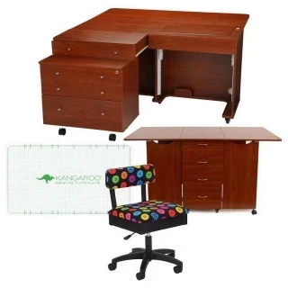 Kangaroo Sewing Furniture Kookaburra, Kangaroo and Joey II Bundle Cabinet Set (Teak) Photo