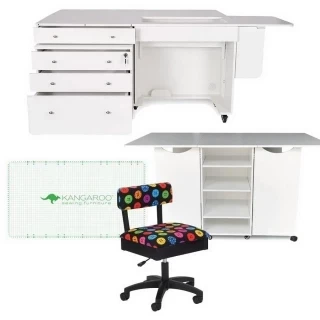 Kangaroo Sewing Furniture Kookaburra, Kangaroo and Joey II Bundle Cabinet Set (Ash White) Photo