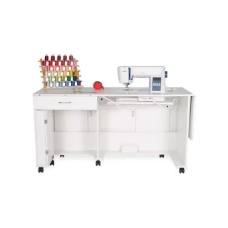 Arrow Christa Sewing Cabinet With Manual Lift (White - Vinyl Laminate) Photo